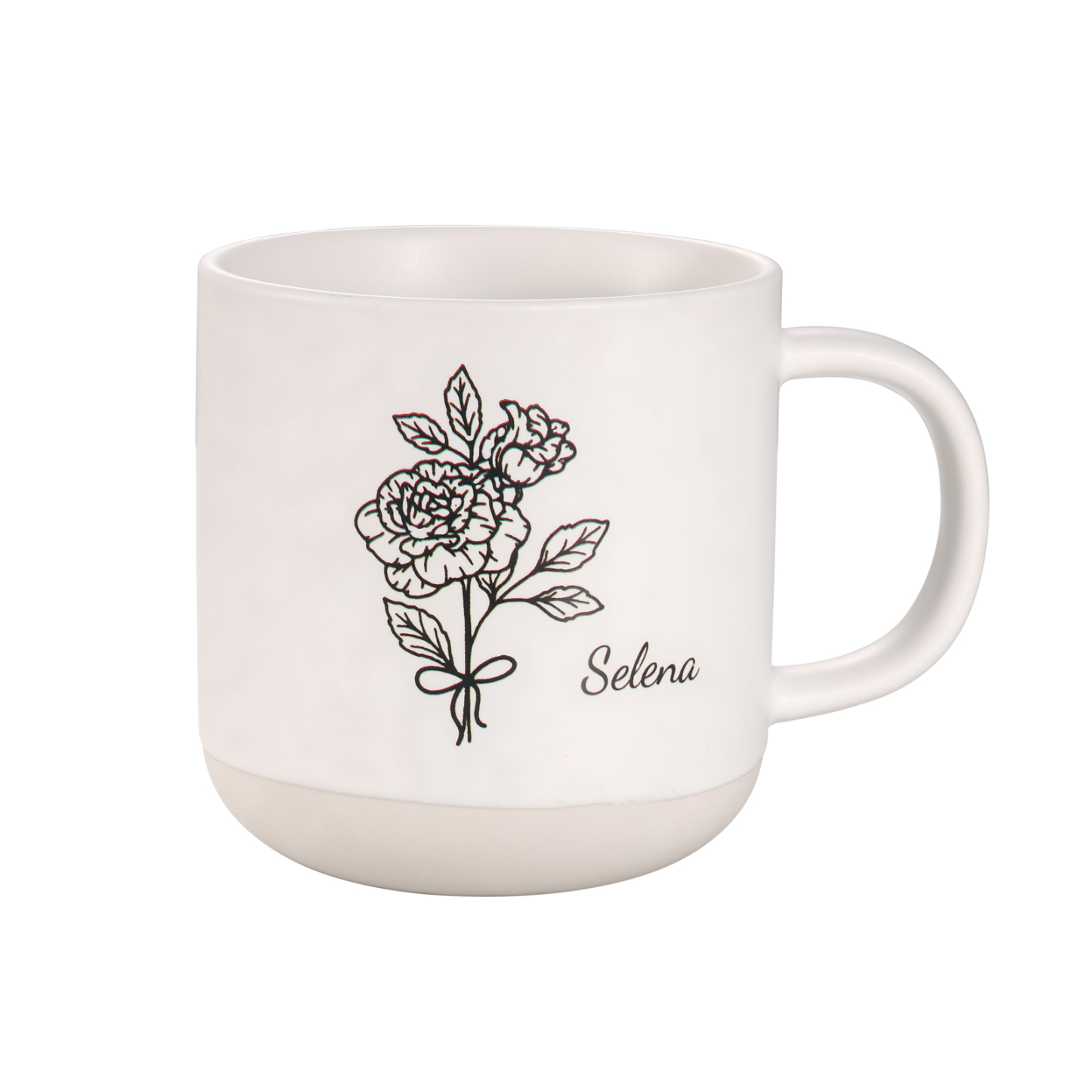 Tazza in ceramica con firoe di nascita e 1 nome personalizzabili per coppia/nonna/mamma multicolori da scegliere