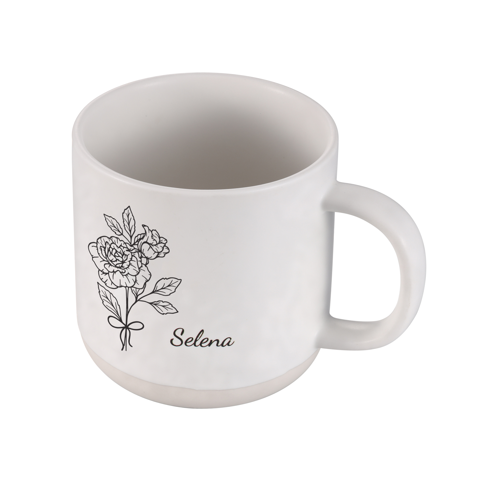 Tazza in ceramica con firoe di nascita e 1 nome personalizzabili per coppia/nonna/mamma multicolori da scegliere