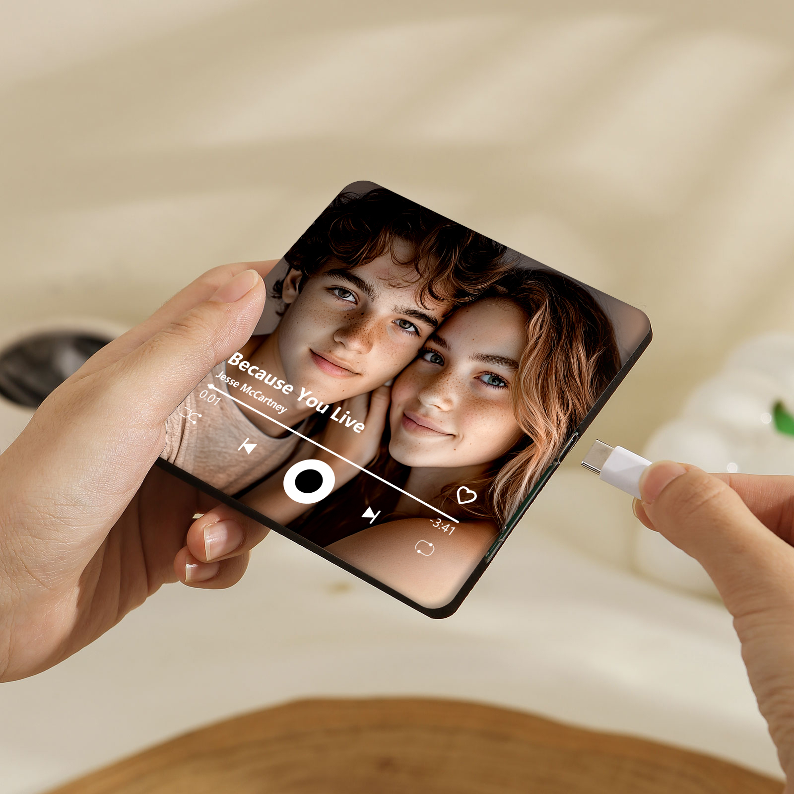 Magnete Personalizzato per Frigorifero – Incisione con Foto e Canzone – Regalo Romantico per Coppie | Jessemade