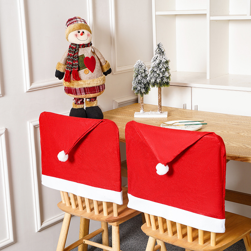 Festive Family Chair Cover with Santa Hats Perfect Christmas Gift