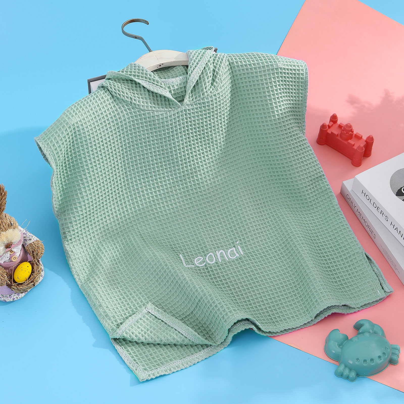 Asciugamano con Cappuccio Personalizzato per Bambini in Microfibra - Nome Personalizzato, Disponibile in Vari Colori - Regalo di Natale per Bambini | Jessemade