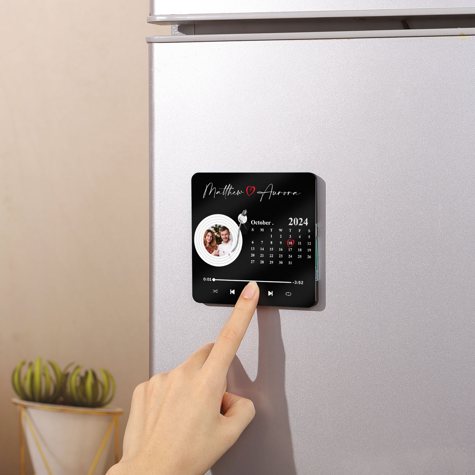 Personalised Fridge Magnet with Photo, Names & Date – A Romantic Couple Keepsake | Jessemade