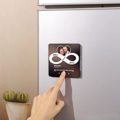 Personalised Magnetic Music Frame – Custom Photo, Date, Names & Song for Couples | Jessemade