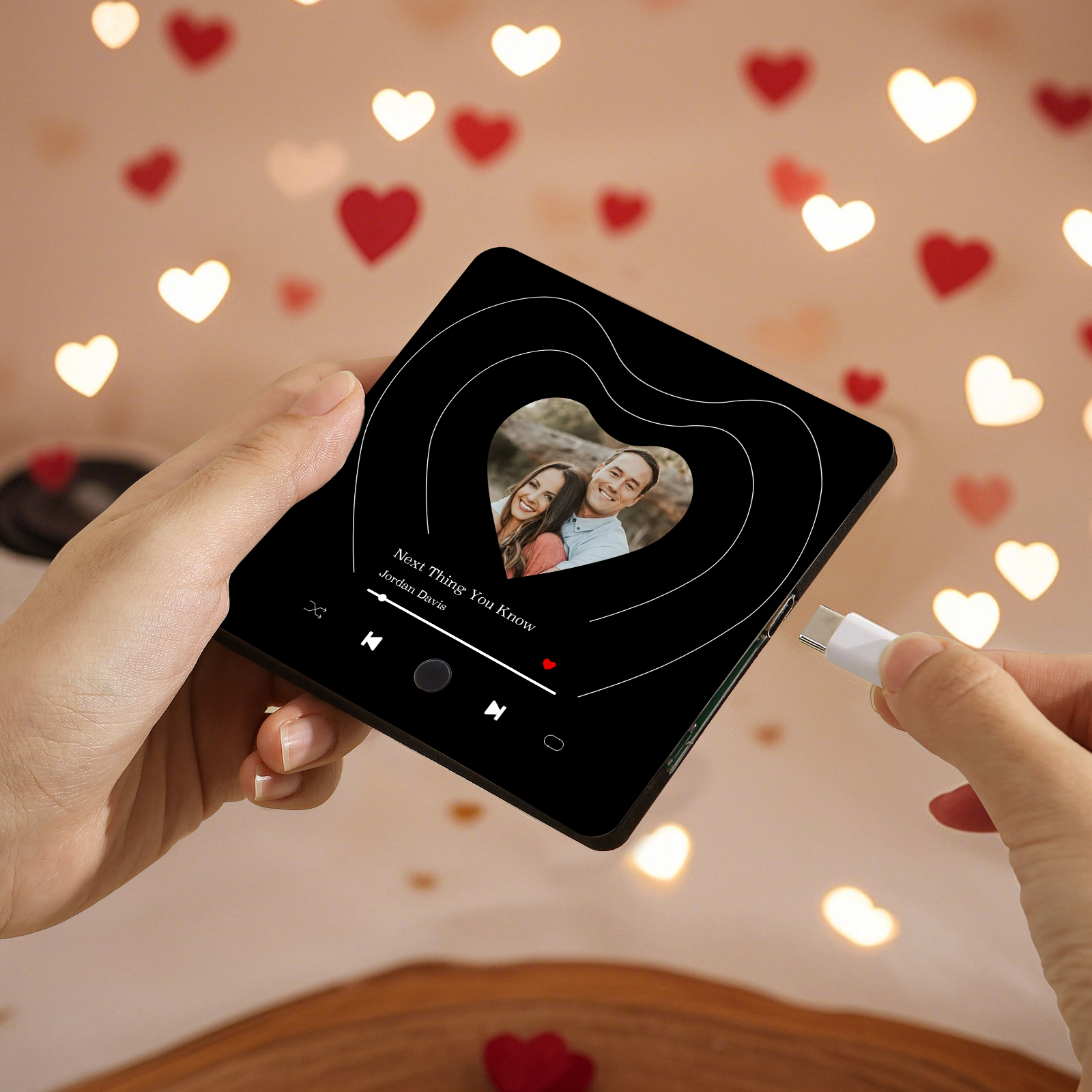 Magnete Personalizzato da Frigorifero a Forma di Cuore con 1 Foto e 1