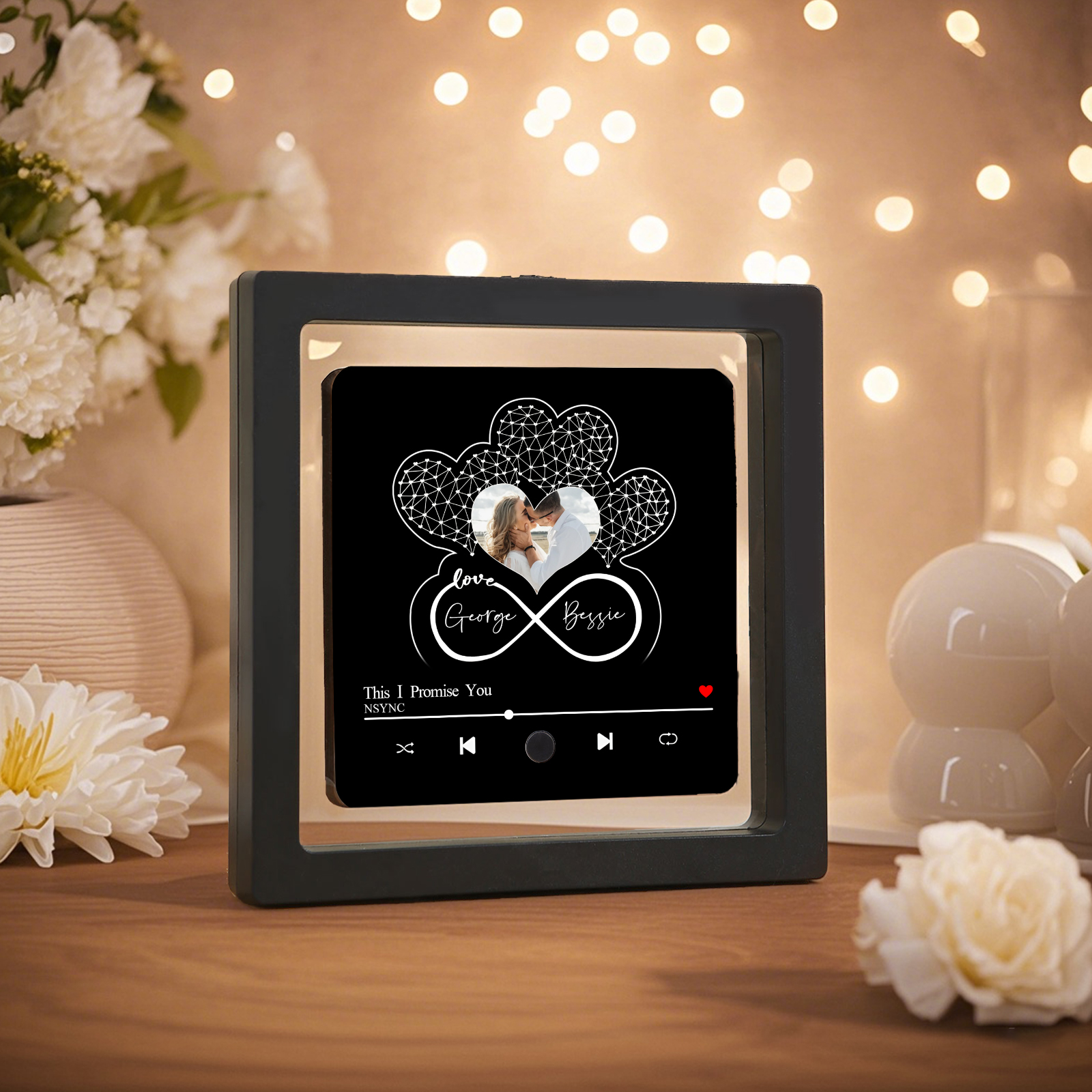 Magnete Personalizzato da Frigorifero con 1 Foto, 2 Nomi e Canzone – Regalo di San Valentino per Lei/Lui | Jessemade