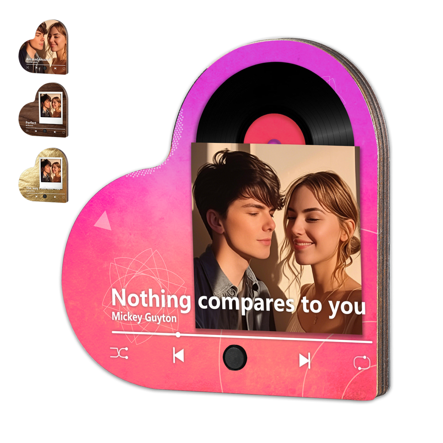 Magnete Personalizzato da Frigorifero a Forma di Cuore con 1 Foto e 1 Canzone – Regalo di San Valentino per Lei/Lui | Jessemade