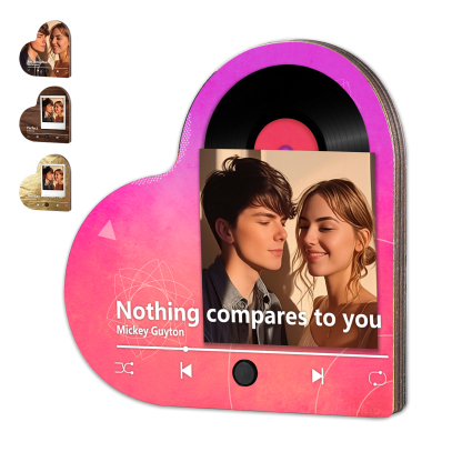 Magnete Personalizzato da Frigorifero a Forma di Cuore con 1 Foto e 1 Canzone – Regalo di San Valentino per Lei/Lui | Jessemade