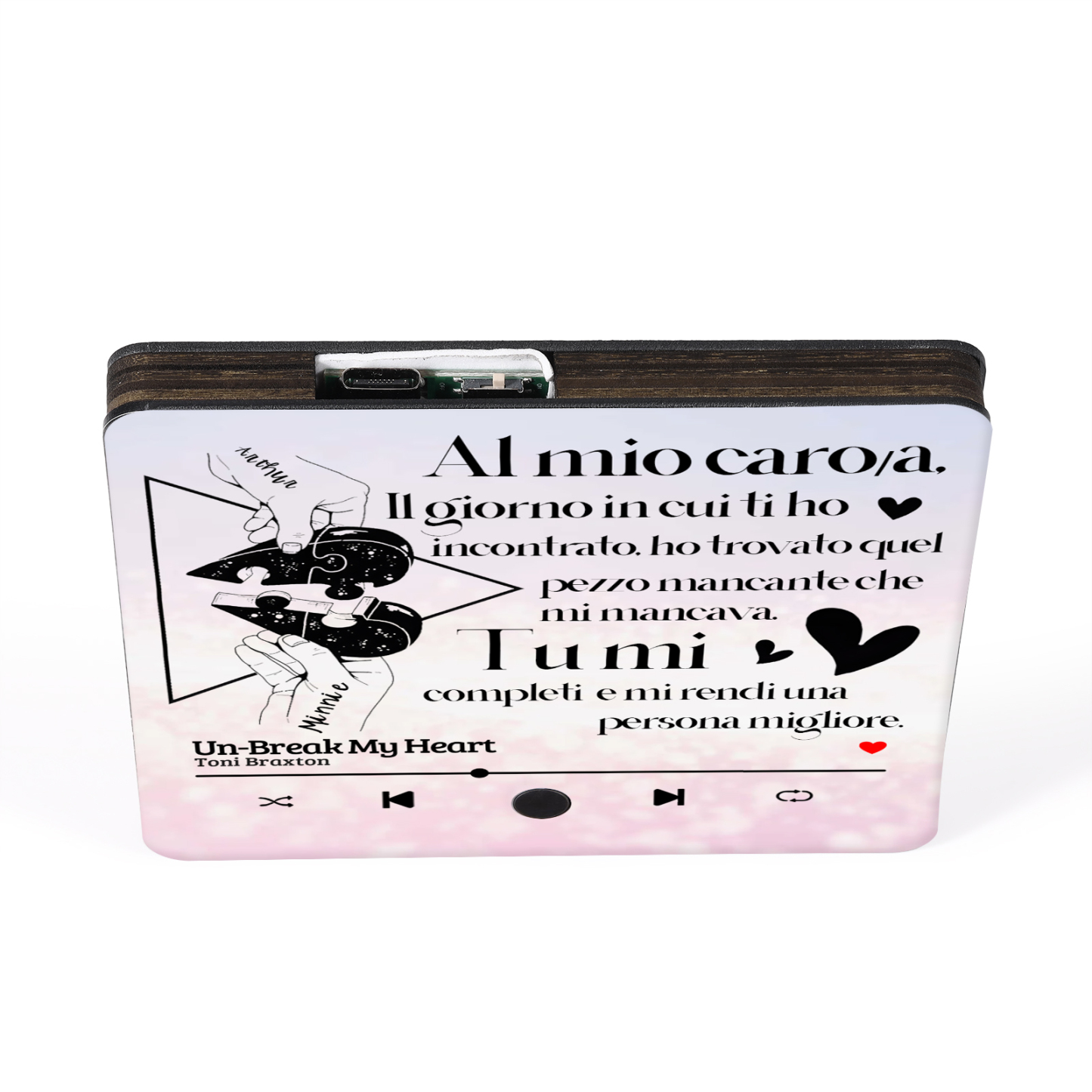 Magnete da Frigorifero Musicale Personalizzato - con 2 Nomi e 1 Canzone, Design "Il Giorno in Cui Ti Ho Incontrato" - Regalo di San Valentino per Lei/Lui | Jessemade