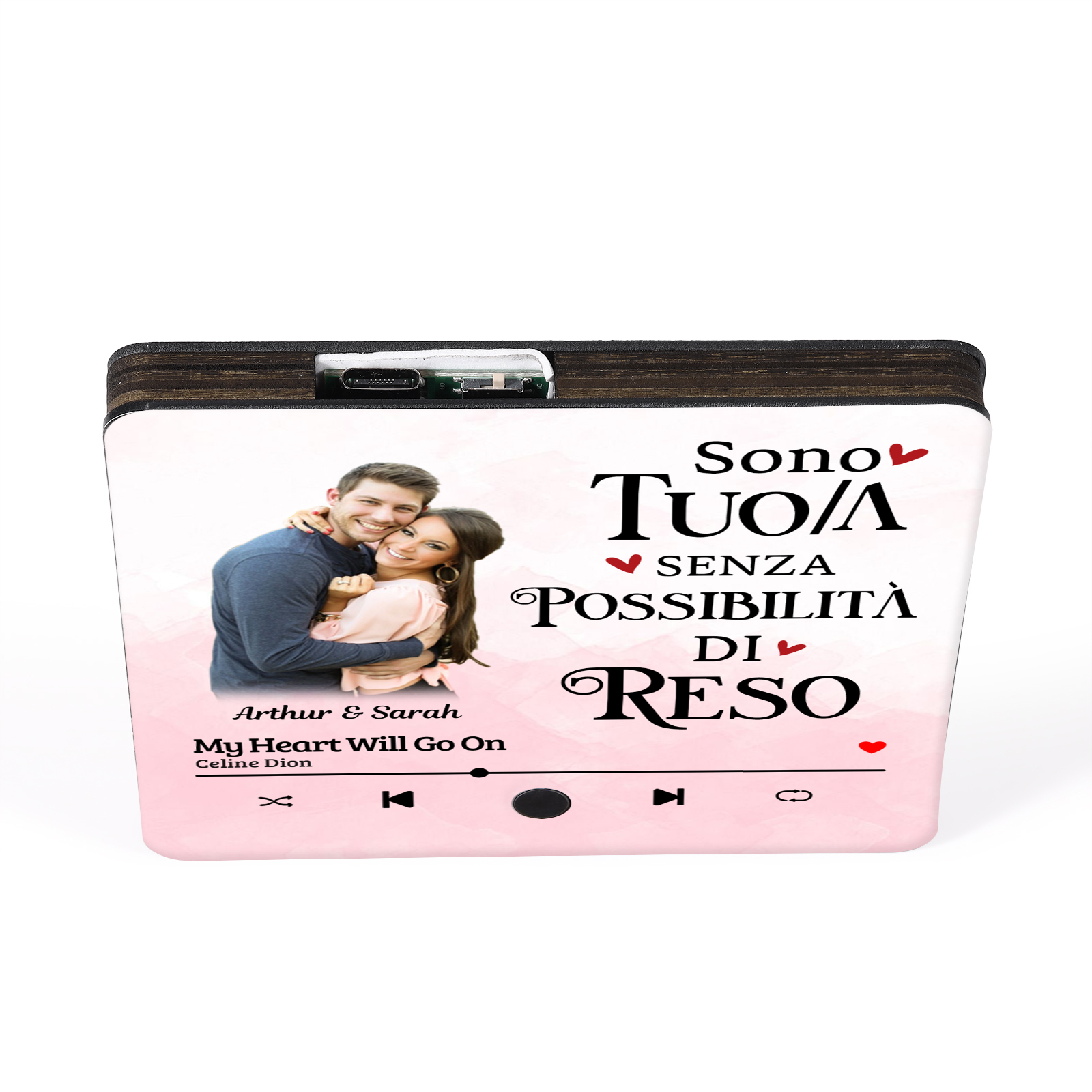 Personalised Music Refrigerator Magnet - Customized with 2 Names, 1 Photo & 1 Song, "I’m Yours, No Returns or Refunds" Design, Valentine’s Day Gift for Couple | Jessemade