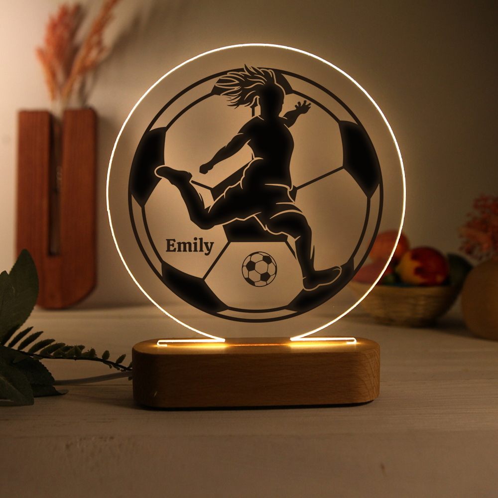Lampada calcio con 1 nome personalizzato regalo di sport