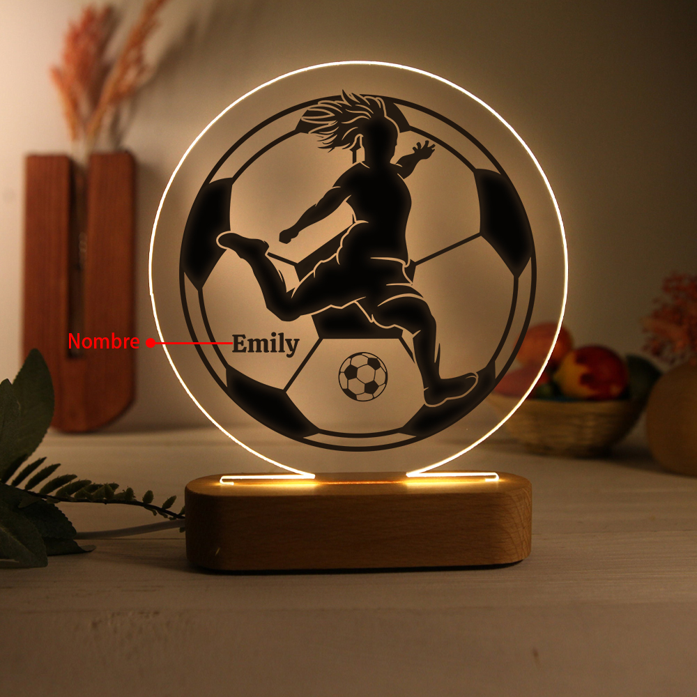 Lampada calcio con 1 nome personalizzato regalo di sport