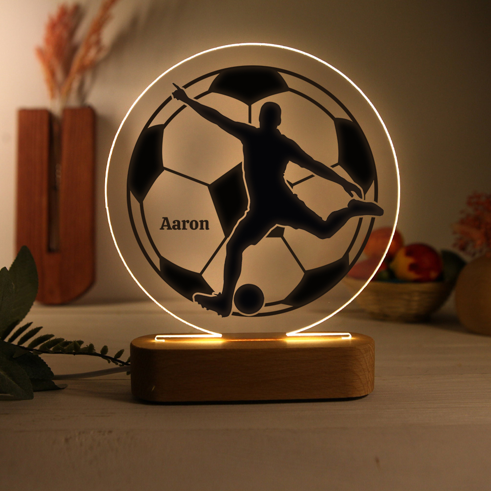 Lampada calcio con 1 nome personalizzato regalo di sport