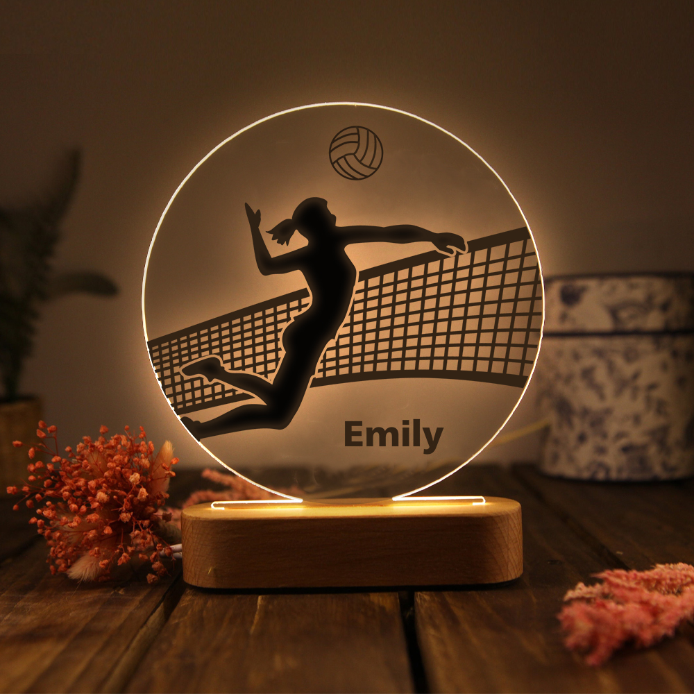 Lampada pallavolo con 1 nome personalizzato regalo di sport