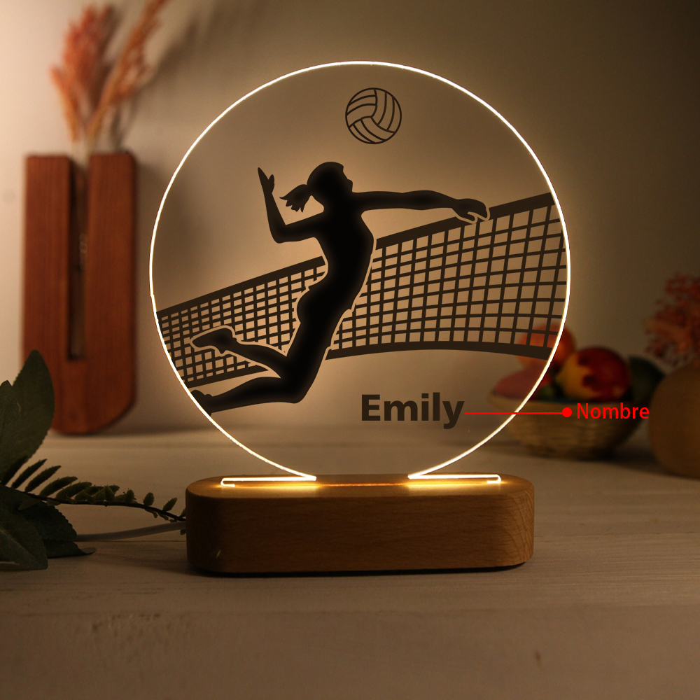 Lampada pallavolo con 1 nome personalizzato regalo di sport