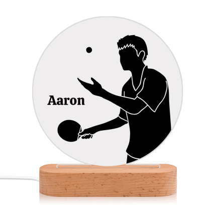 Lampada ping-pong con 1 nome e 1 numero personalizzato regalo di sport
