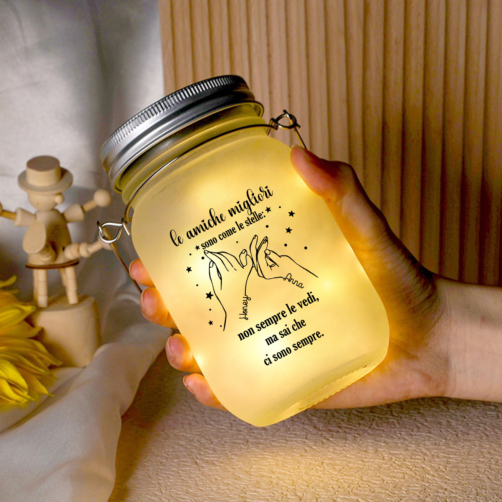 Le amiche migliori sono come le stelle Ornamenti di bottiglia illuminante leggera regalo per amica/sorella