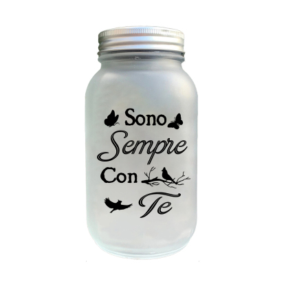 Sono sempre con te Ornamenti di bottiglia illuminante leggera con ali commemorativa ognissanti 