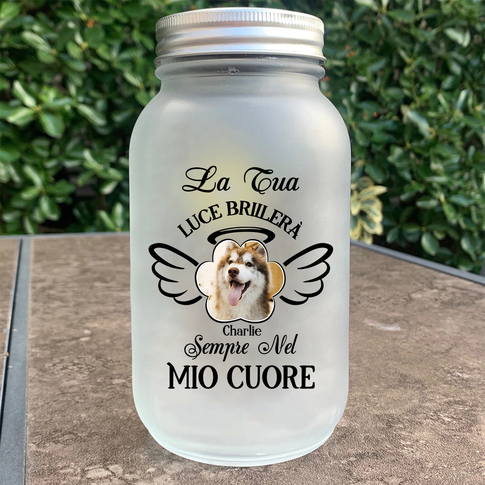 Custom Memorial Pet Mason Jar Light-Personalised Photo & Name for Pet Lovers–  | Jessemade
