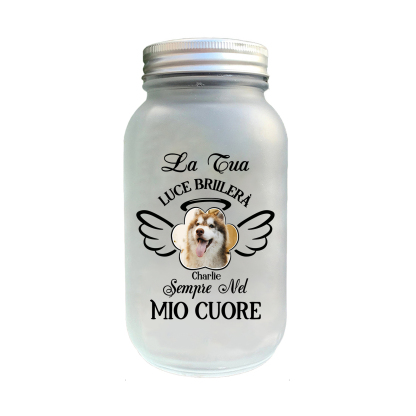 Custom Memorial Pet Mason Jar Light-Personalised Photo & Name for Pet Lovers–  | Jessemade