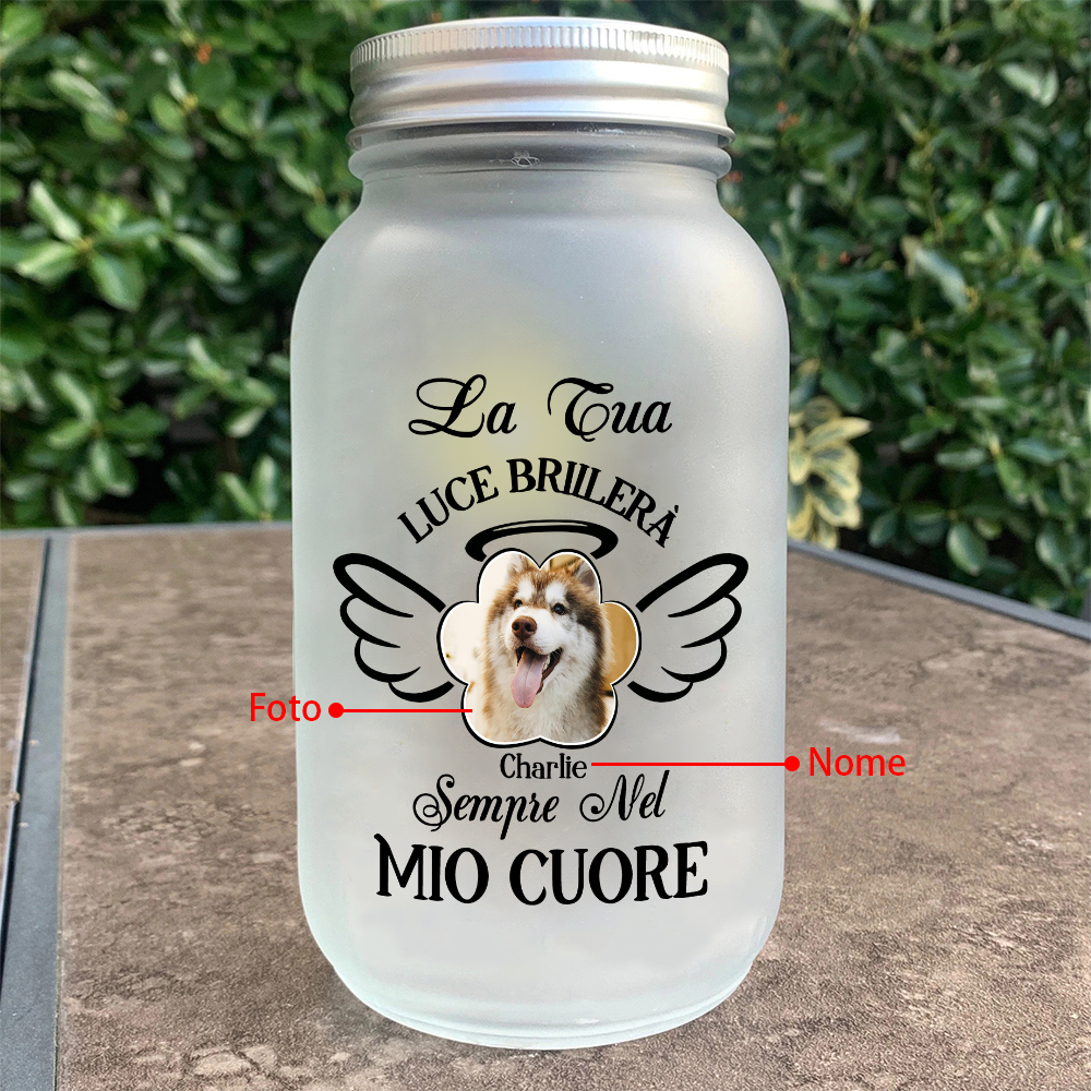 Custom Memorial Pet Mason Jar Light-Personalised Photo & Name for Pet Lovers–  | Jessemade
