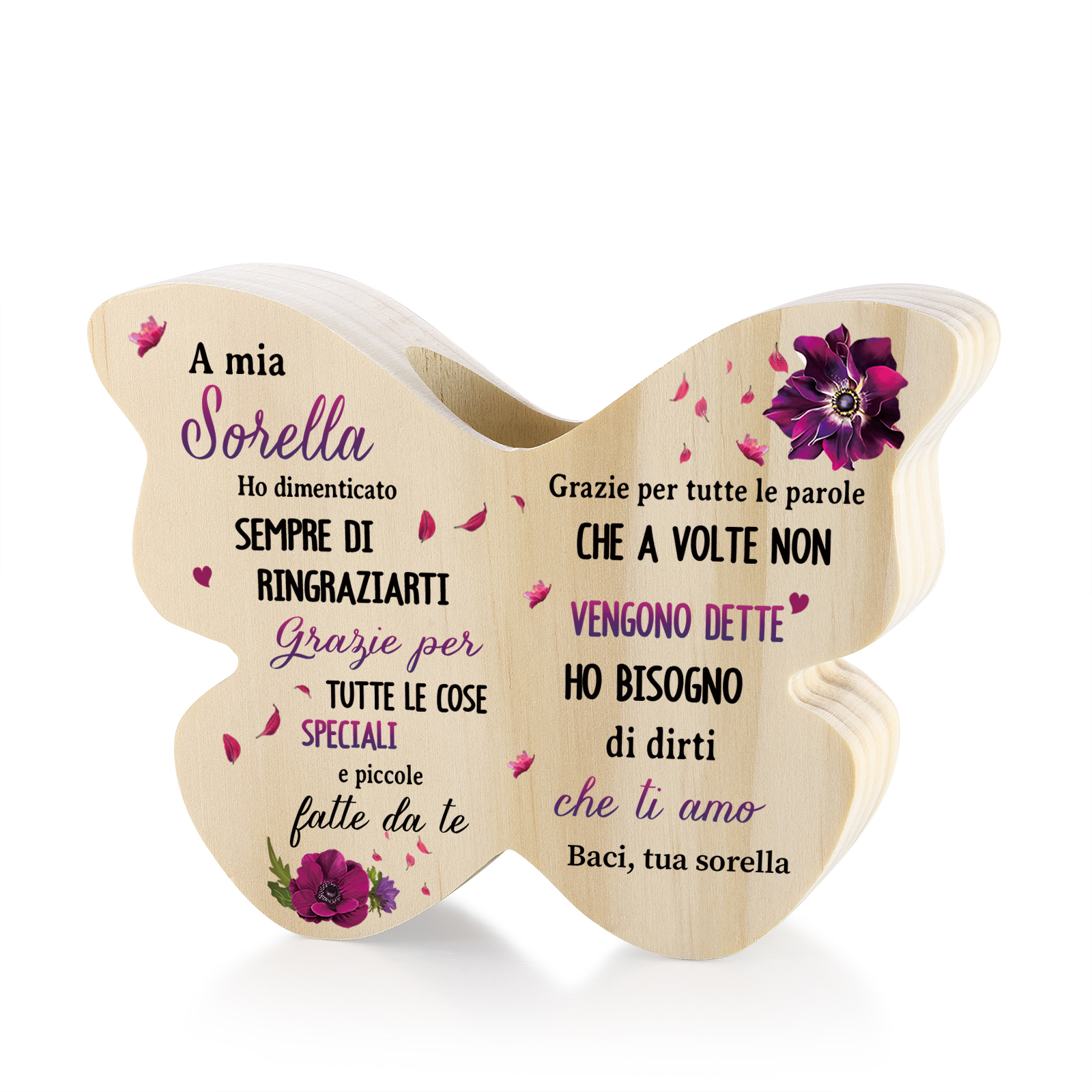 Candeliere/Portacandele in legno a forma di farfalla Decorazione per la casa - Regalo di Natale per la sorella | Jessemade