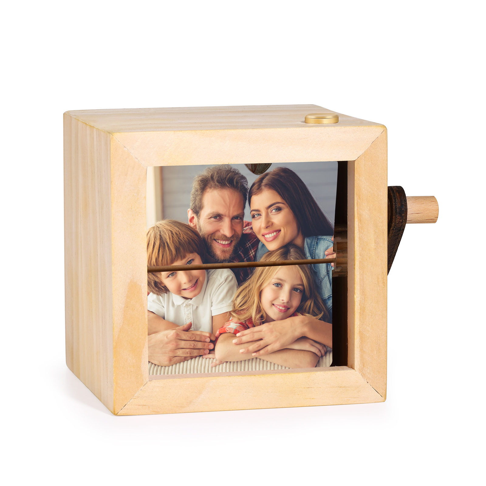 Album Fotografico Manuale Personalizzabile con 8 Foto | Disponibile in 3 Colori (Legno Naturale, Noce Scuro, Giallo) | Idea Regalo per la Famiglia e gli Amici |  Jessemade