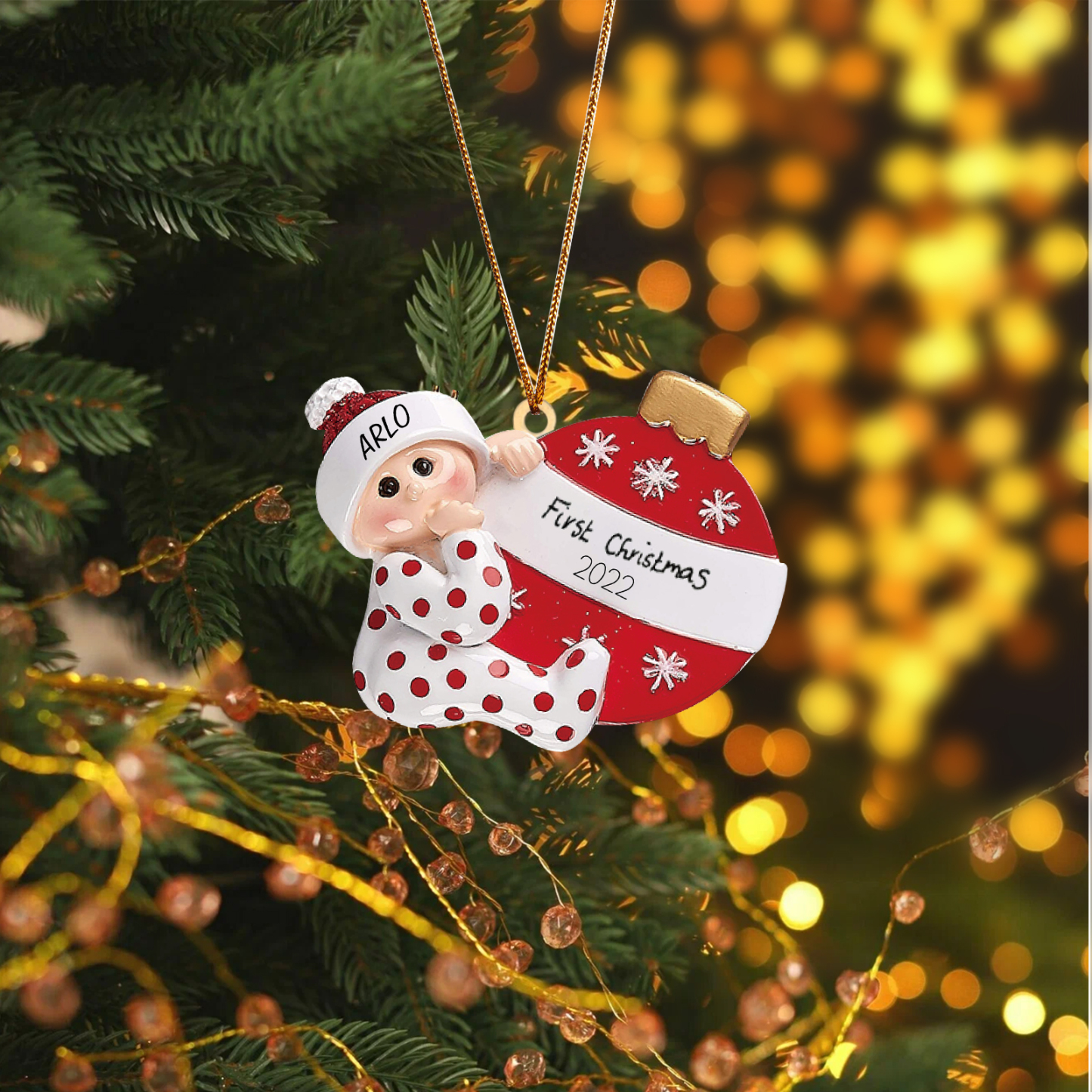 IL MIO 1º NATALE-Ciondolo natalizio per bambino bambina neo nascita nome e data personalizzabile