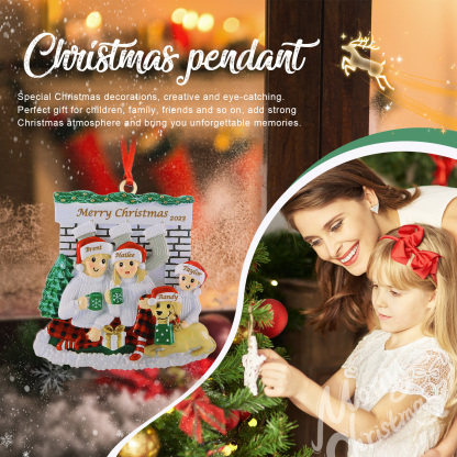 Decorazione Natalizia Personalizzata – Con 4 Nomi, Testo e Anno Personalizzato, Regalo in Legno per la Famiglia | Jessemade