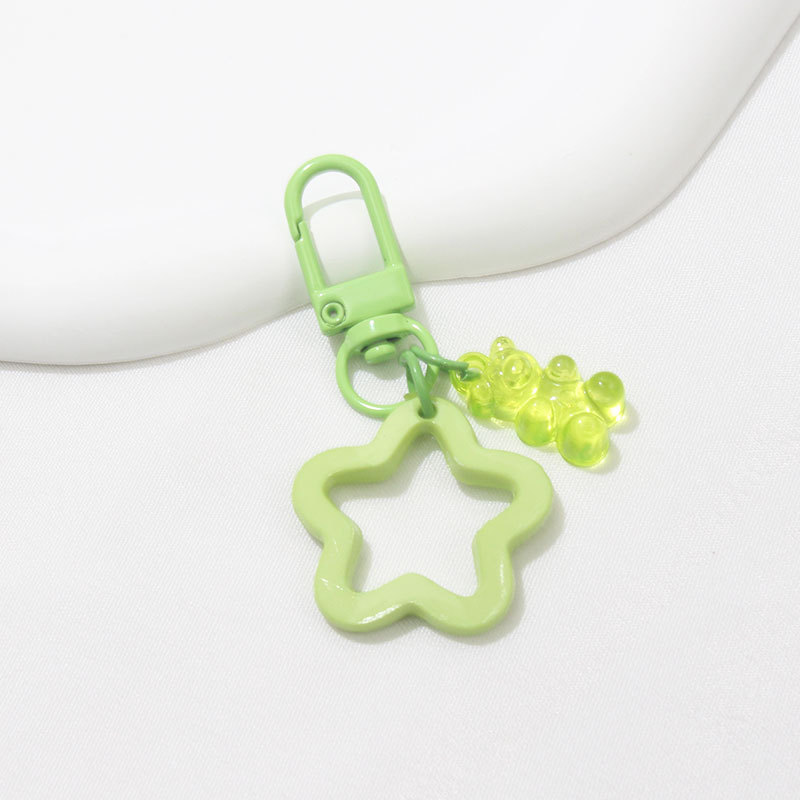 Portachiavi con 1 ciondolo di stella e orsacchiotto