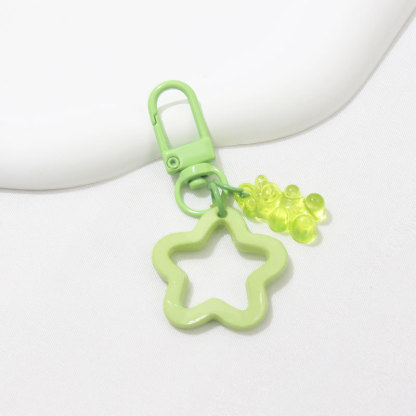 Portachiavi con 1 ciondolo di stella e orsacchiotto