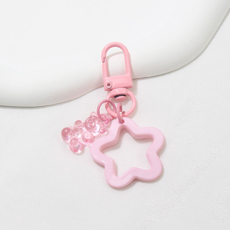 Portachiavi con 1 ciondolo di stella e orsacchiotto