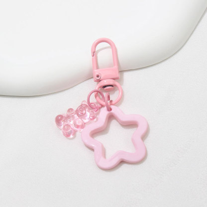 Portachiavi con 1 ciondolo di stella e orsacchiotto