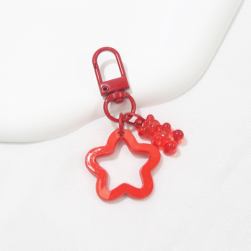 Portachiavi con 1 ciondolo di stella e orsacchiotto