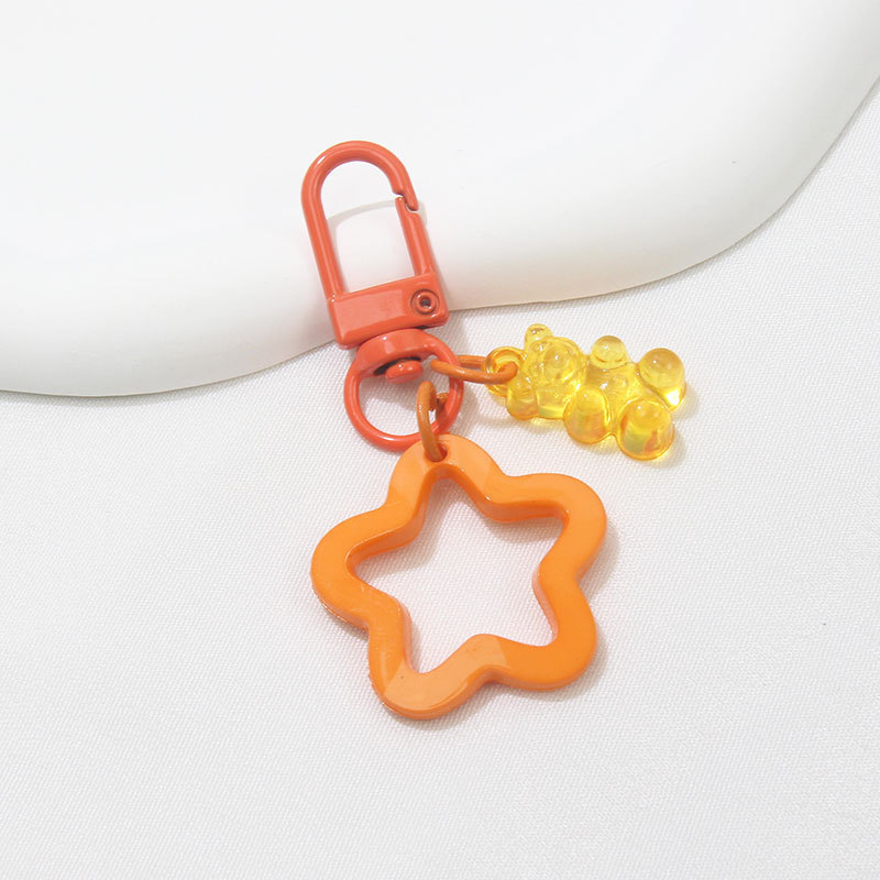 Portachiavi con 1 ciondolo di stella e orsacchiotto