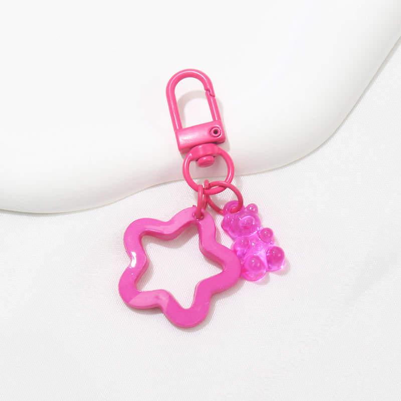 Portachiavi con 1 ciondolo di stella e orsacchiotto