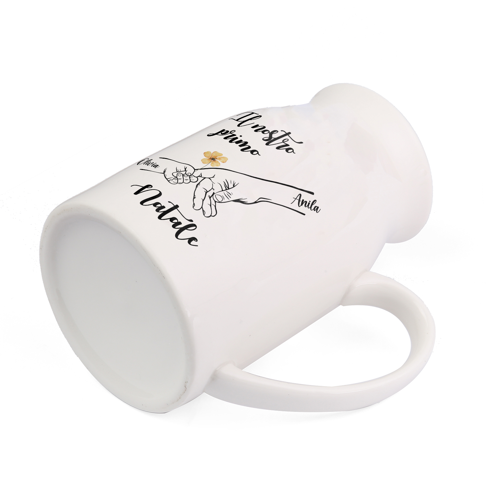 Nostro primo Natale-Vaso di ceramica mano nella mano personalizzato con 2 nomi per mamma/nonna