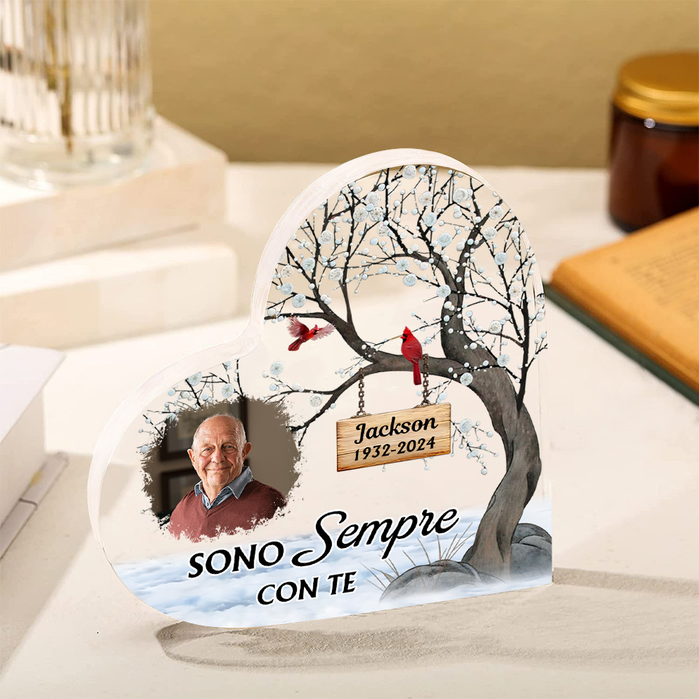 Set Regalo Commemorativo Personalizzato con Barattolo Mason, Bracciale con Ali d'Angelo e Placca Cuore in Acrilico - Foto e Nome Personalizzabili | Jessemade