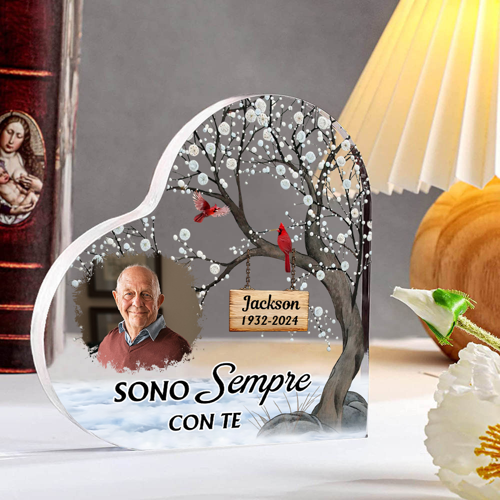 Set Regalo Commemorativo Personalizzato con Barattolo Mason, Bracciale con Ali d'Angelo e Placca Cuore in Acrilico - Foto e Nome Personalizzabili | Jessemade