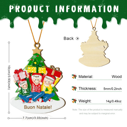 Decorazione Natalizia personalizzato 1-4 nomi personalizzati Decorazione albero di Natale per la famiglia Regalo di Natale | Jessemade
