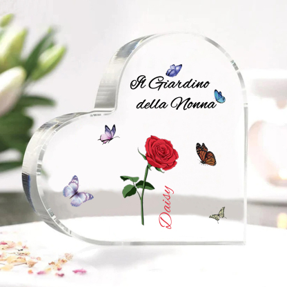 Targa Cuore in Acrilico Personalizzata - Nome e Testo Personalizzati, Regalo per Famiglia | Jessemade