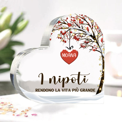 [Copy]Ornamenti Acrilico a Cuore Personalizzato con 3 Nomi e 2 Testi - Regalo Unico per la Famiglia | Jessemade