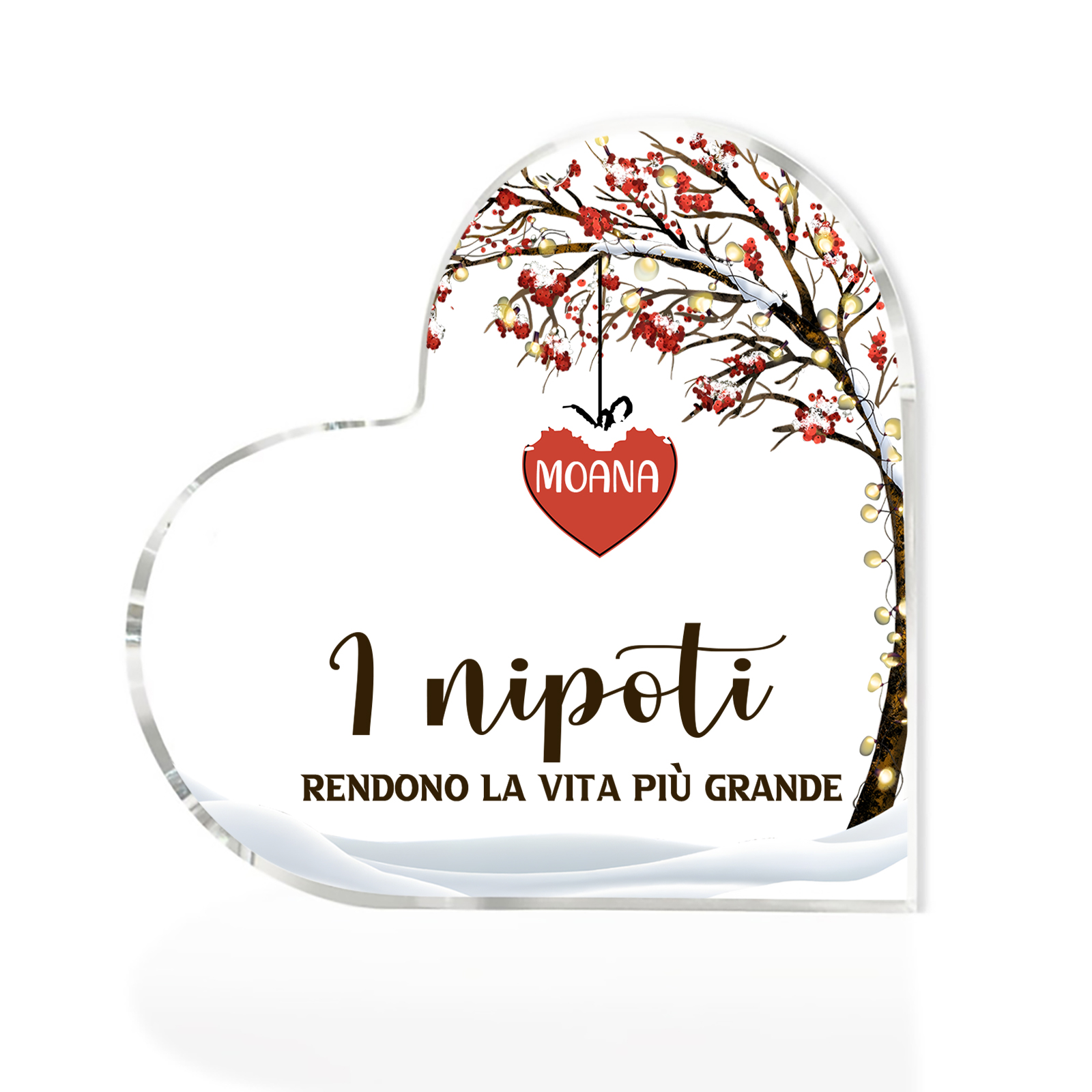 [Copy]Ornamenti Acrilico a Cuore Personalizzato con 3 Nomi e 2 Testi - Regalo Unico per la Famiglia | Jessemade