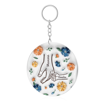 Decorazione Natalizia Personalizzata - Design Rotondo con Mano e 2 Nomi, Regalo per la Famiglia | Jessemade