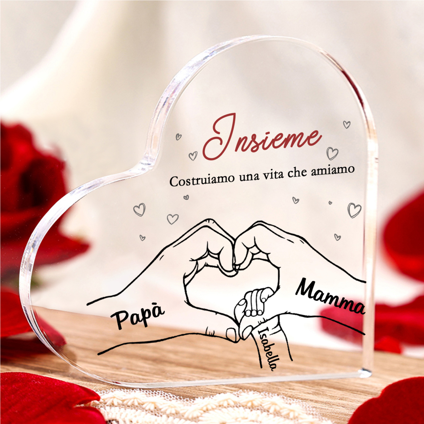 Ornamenti commemorativi personalizzati con 1 foto, nome e data, orname