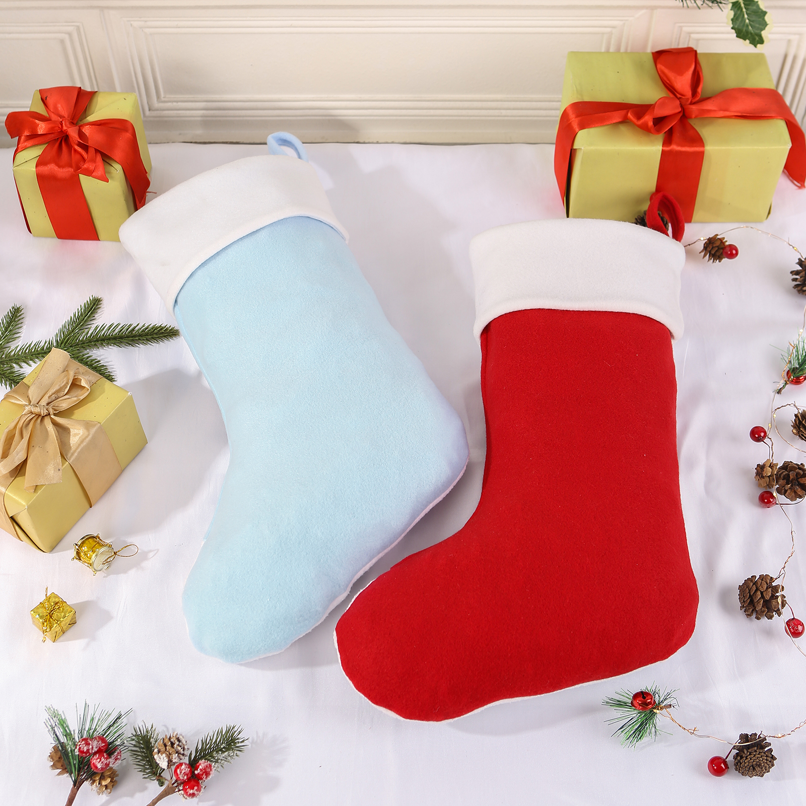 Calza Natalizia Personalizzata - Poliestere, Nome Personalizzato, Motivo Cane o Gatto, Regalo di Natale per Famiglia | Jessemade
