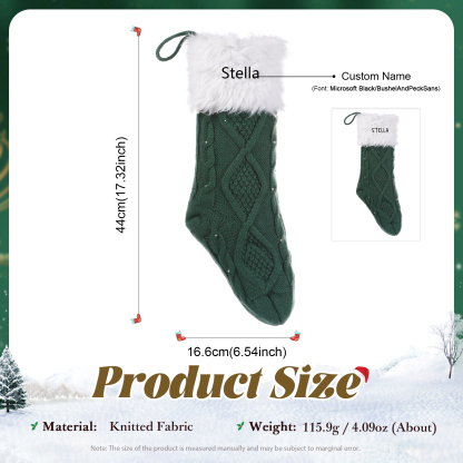 Calza Natalizia Personalizzata in Maglia con Nome - Opzioni Rosso e Verde per Regali di Natale per la Famiglia | Jessemade