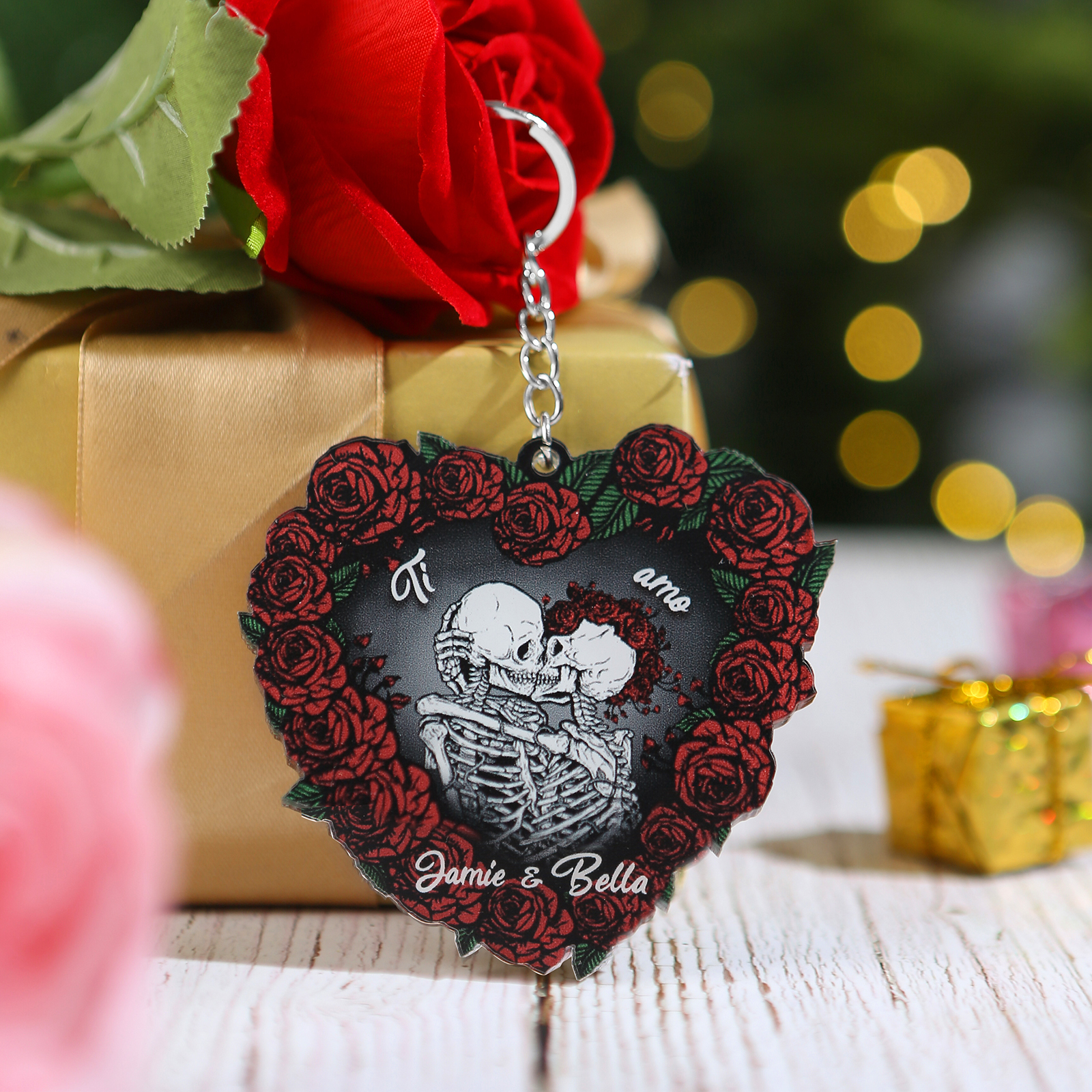 Decorazione/Pendente Natalizia Personalizzata in Acrilico con 2 Nomi -