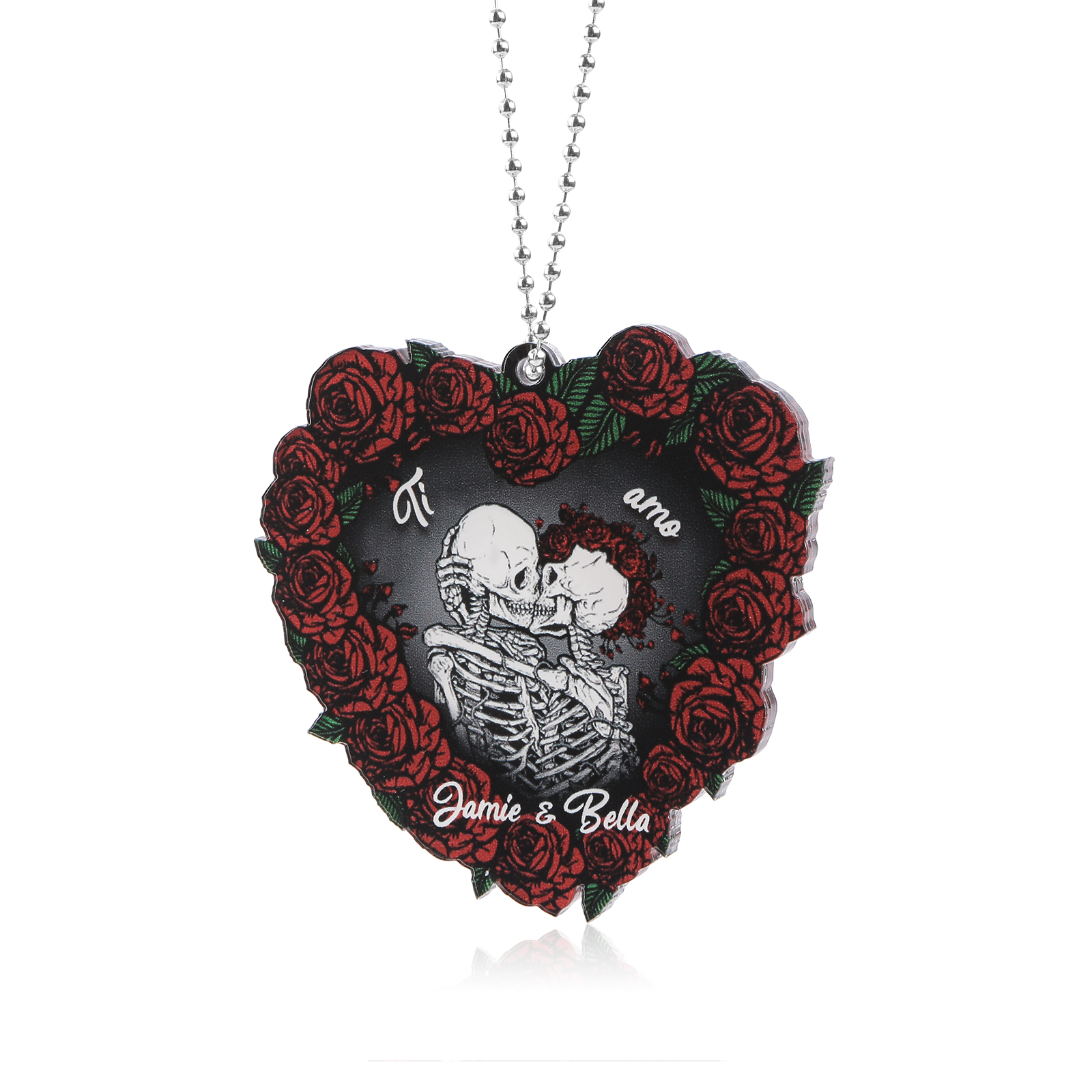 Decorazione/Pendente Natalizia Personalizzata in Acrilico con 2 Nomi - "Ti Amo" - Regalo di Natale per Lui/Lei | Jessemade