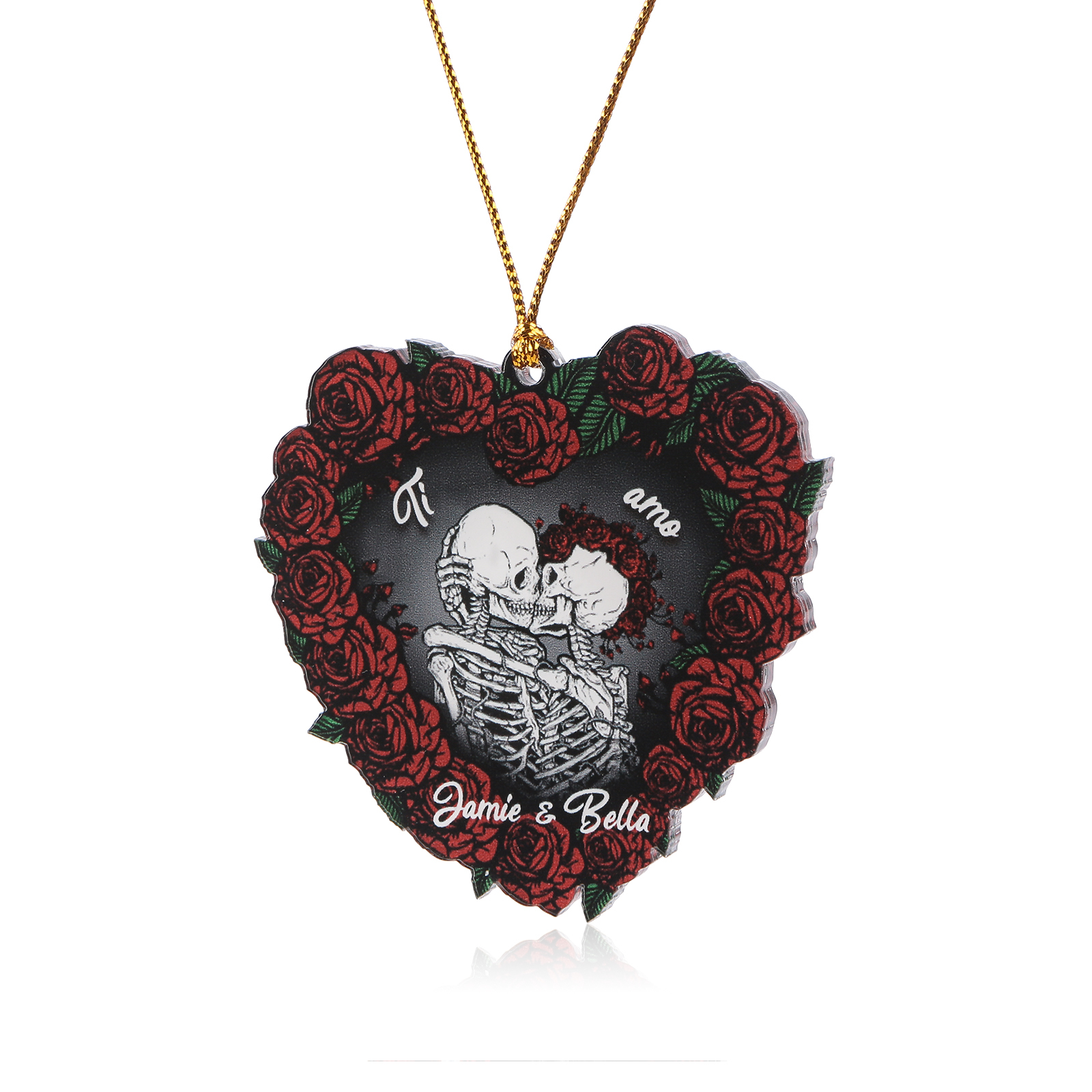 Decorazione/Pendente Natalizia Personalizzata in Acrilico con 2 Nomi - "Ti Amo" - Regalo di Natale per Lui/Lei | Jessemade