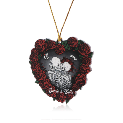 Decorazione/Pendente Natalizia Personalizzata in Acrilico con 2 Nomi - "Ti Amo" - Regalo di Natale per Lui/Lei | Jessemade
